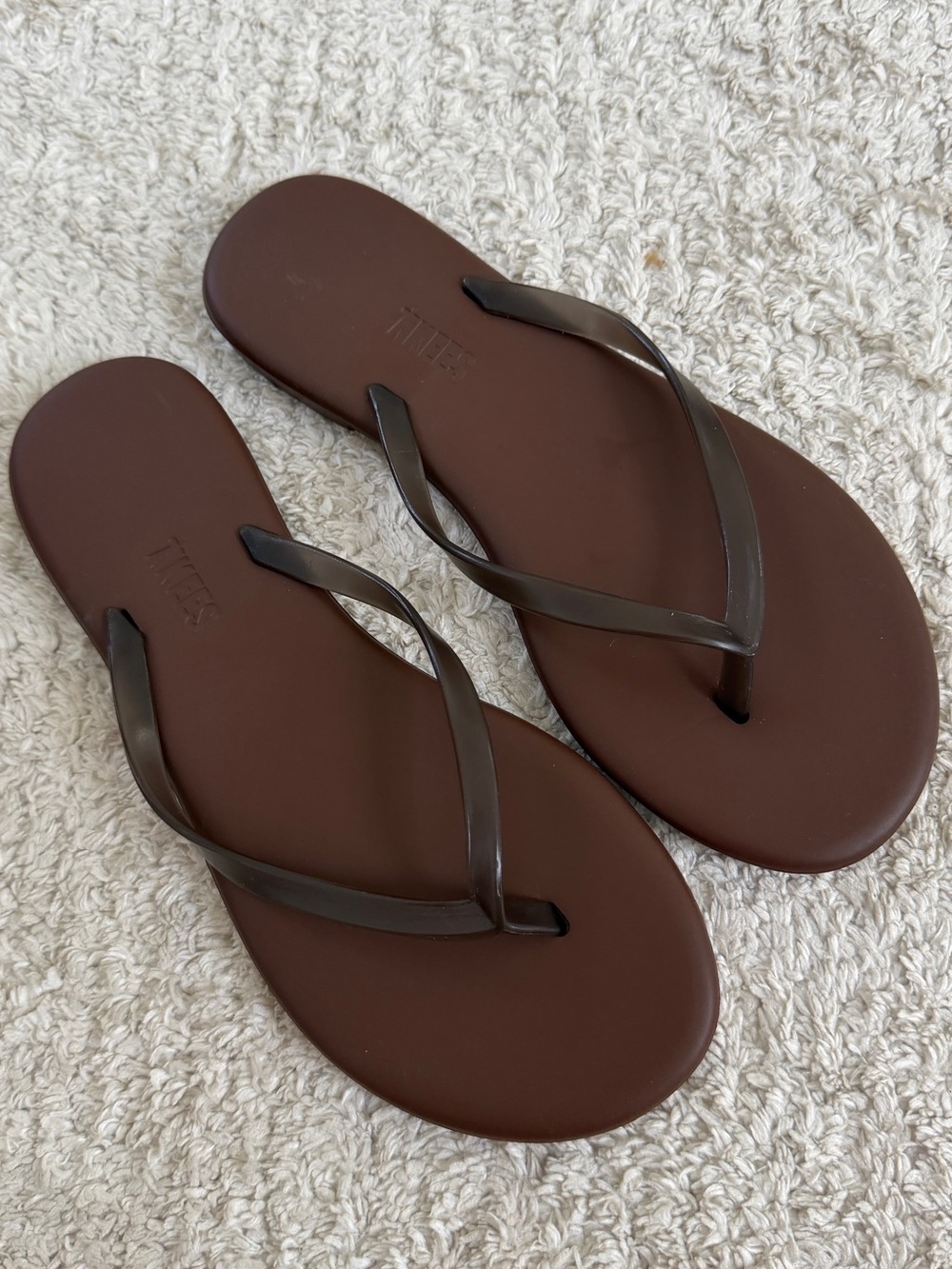TKEES Brown Minimal Flip Flop Sandals